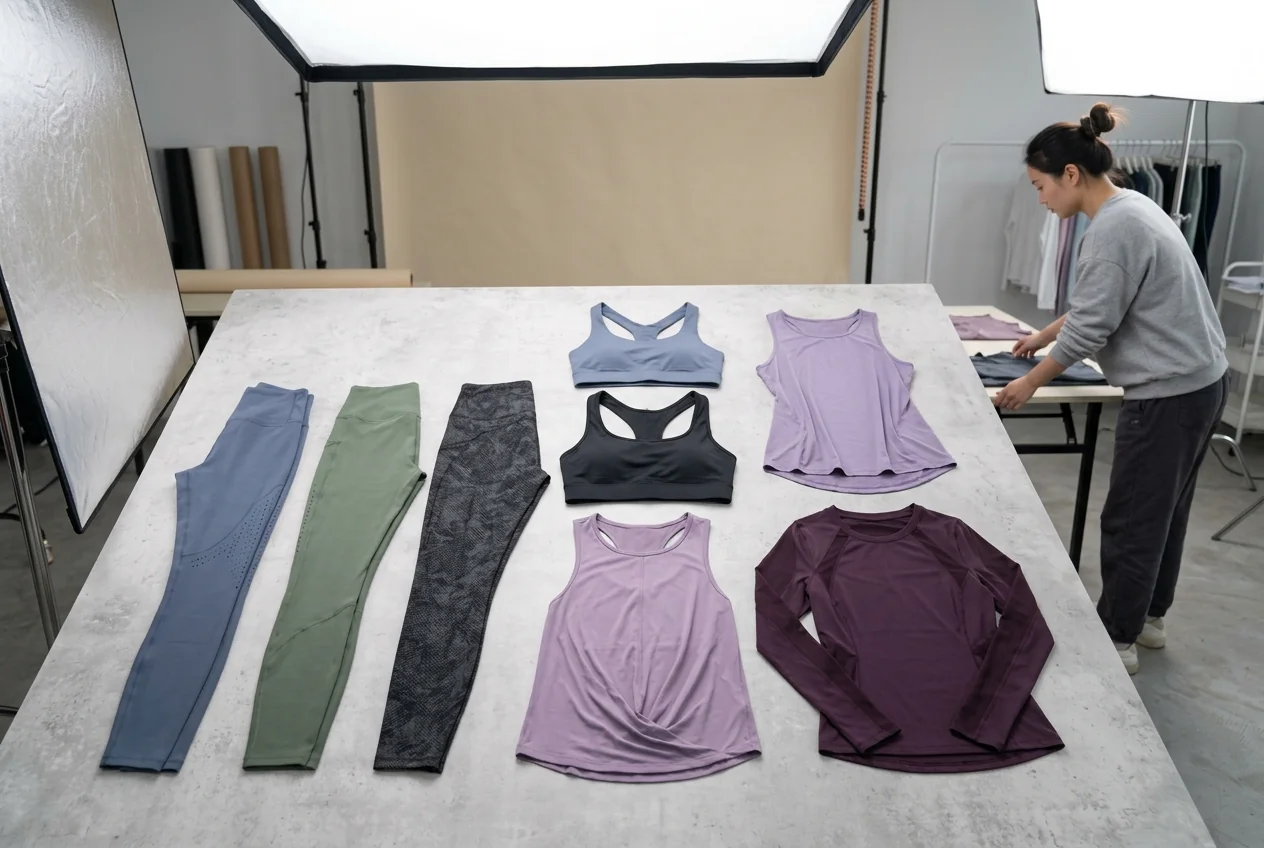 Activewear brand training apparel layout