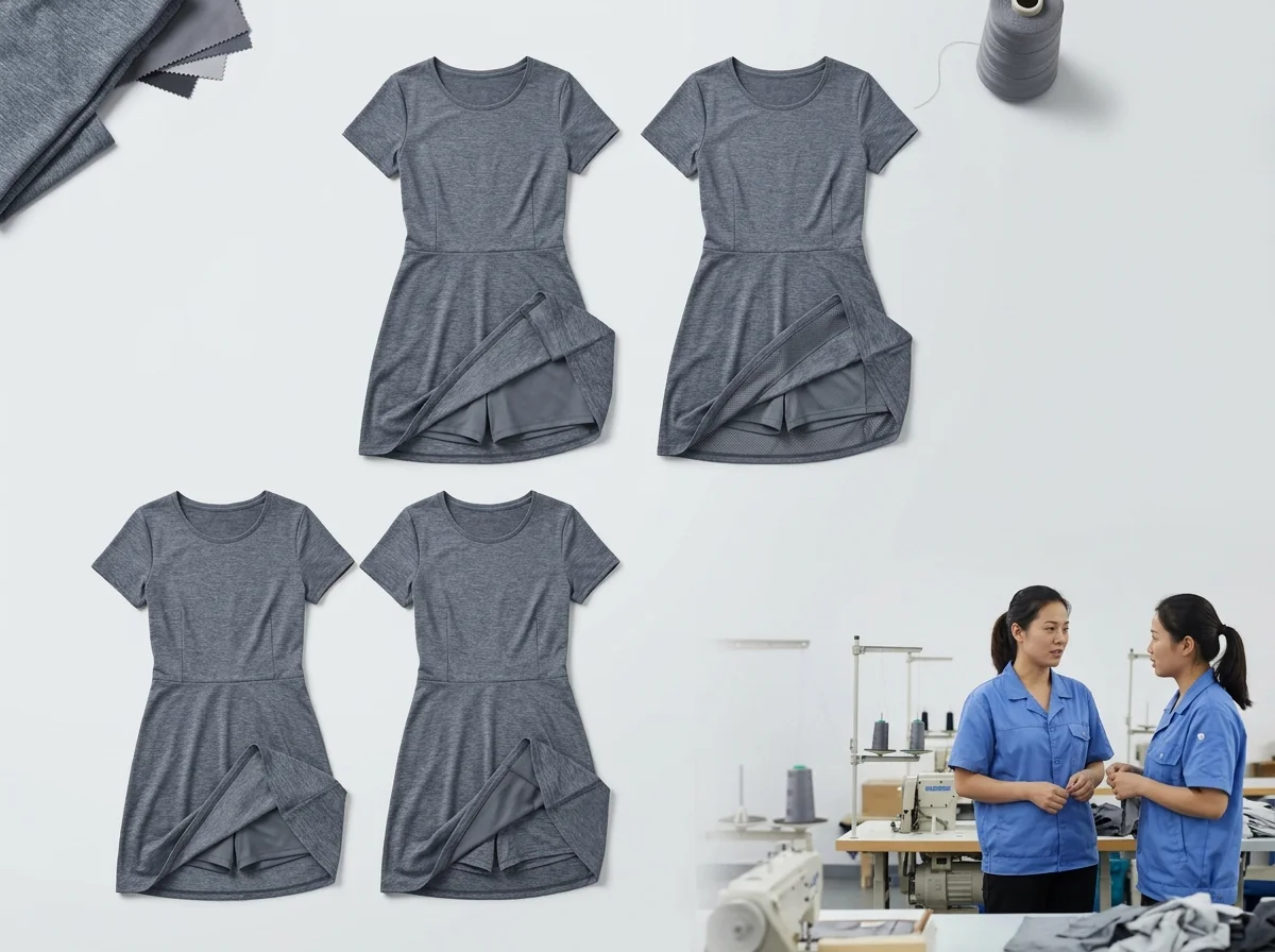 Knee-length dress flat lay