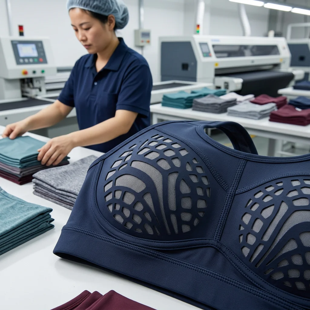 Anti-shock lift cup pattern cut on yoga sports bra