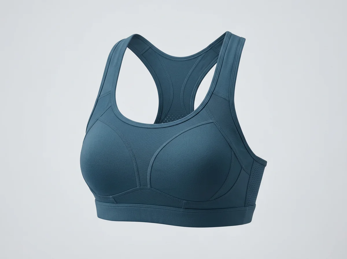 Anti-shock yoga running bra with reinforced support panels