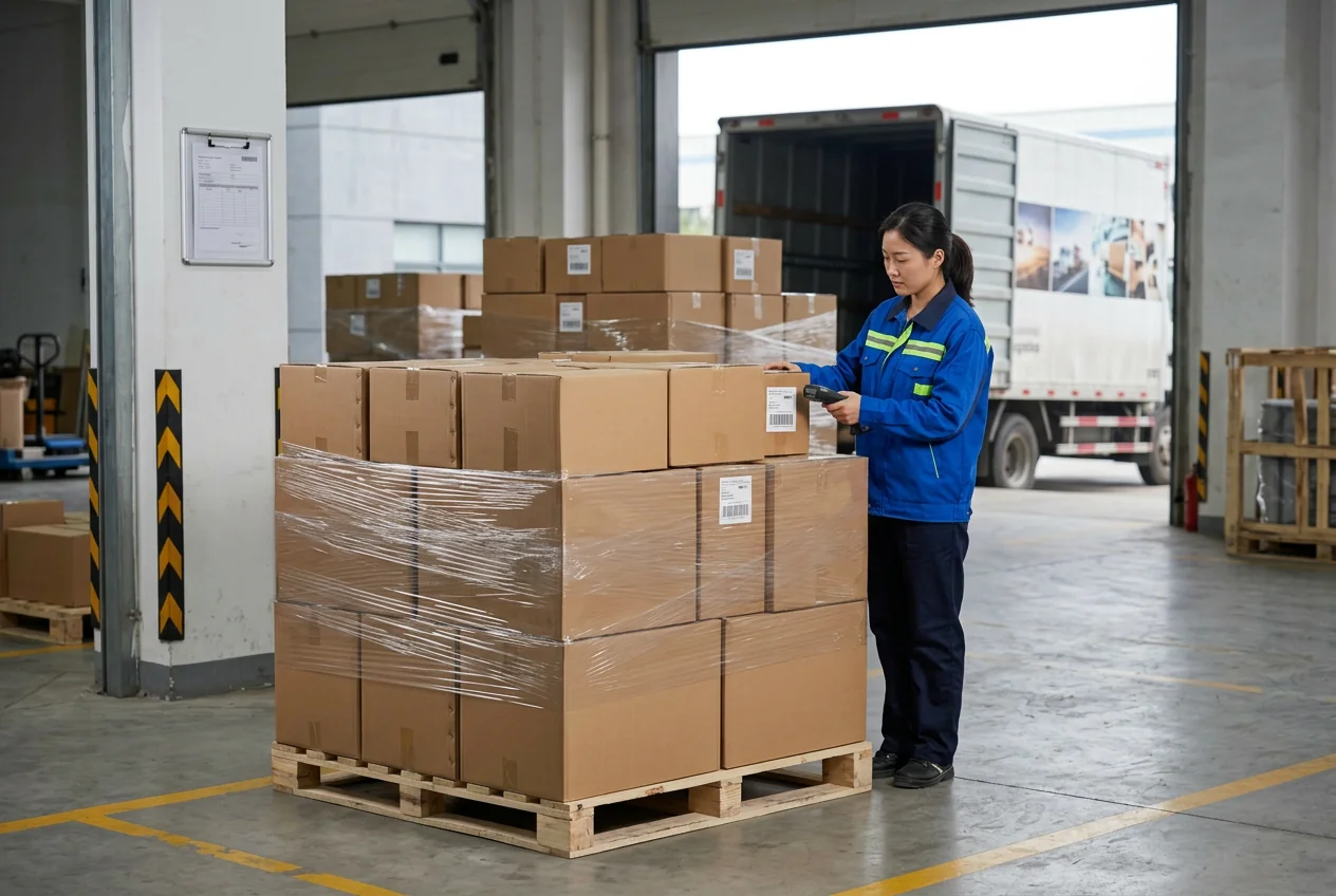 Cartoned bulk PO loaded for FedEx pickup &mdash; 28-day bulk turnaround for stock-fabric programs
