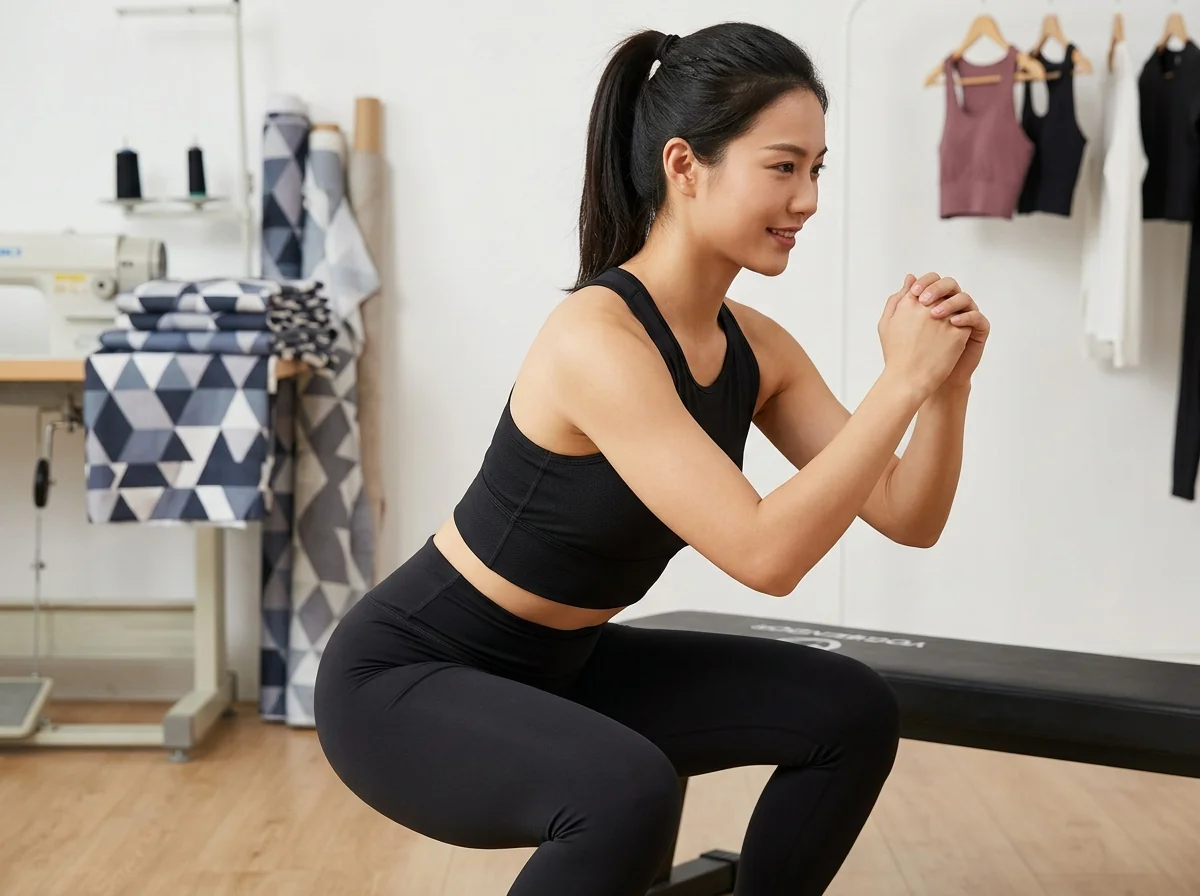 High-stretch squat-proof crop top
