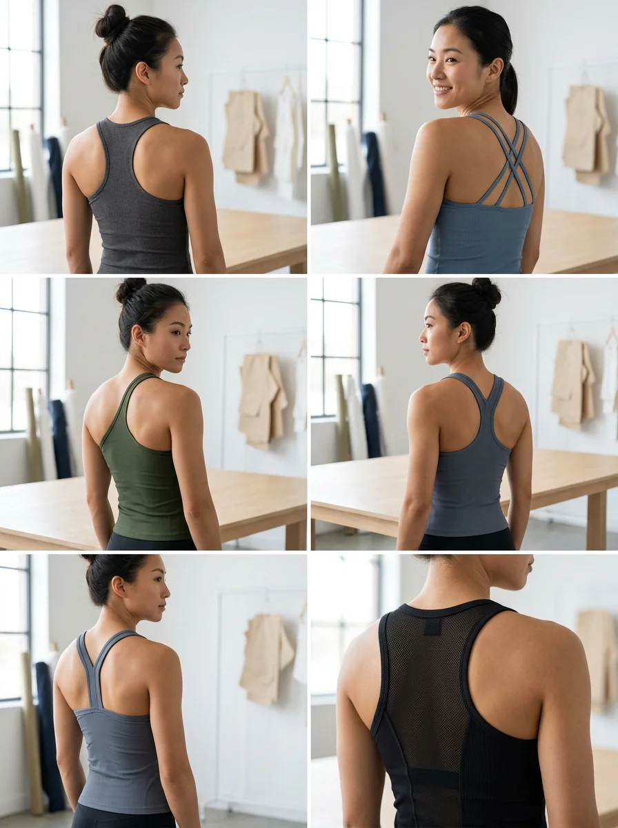 Ribbed yoga tank top — body-hugging athleisure cut