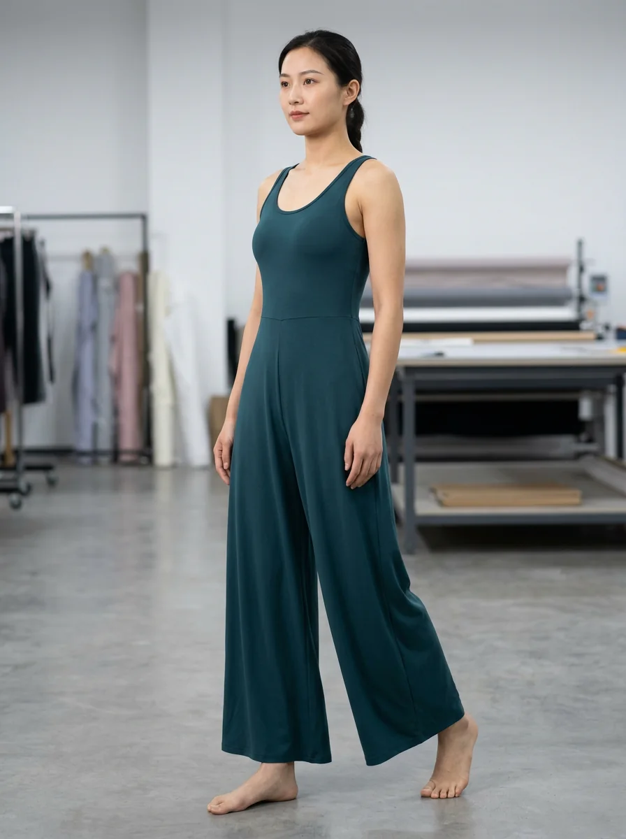 Sleeveless yoga jumpsuit