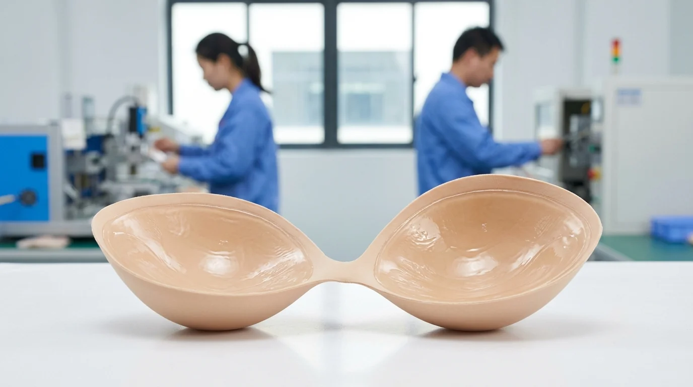 Strapless adhesive silicone bra with chemical bonding