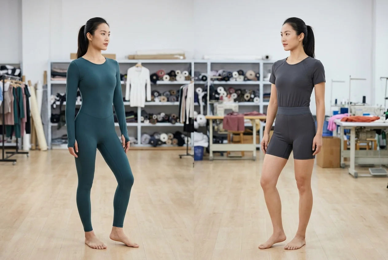 Full-length yoga jumpsuit one-piece comparison hero
